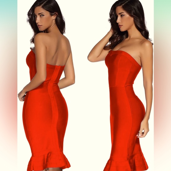 💋 NWT Venus Jessica Rabbit “hold you in” tech bodycon strapless dress Xl RARE - Picture 16 of 16